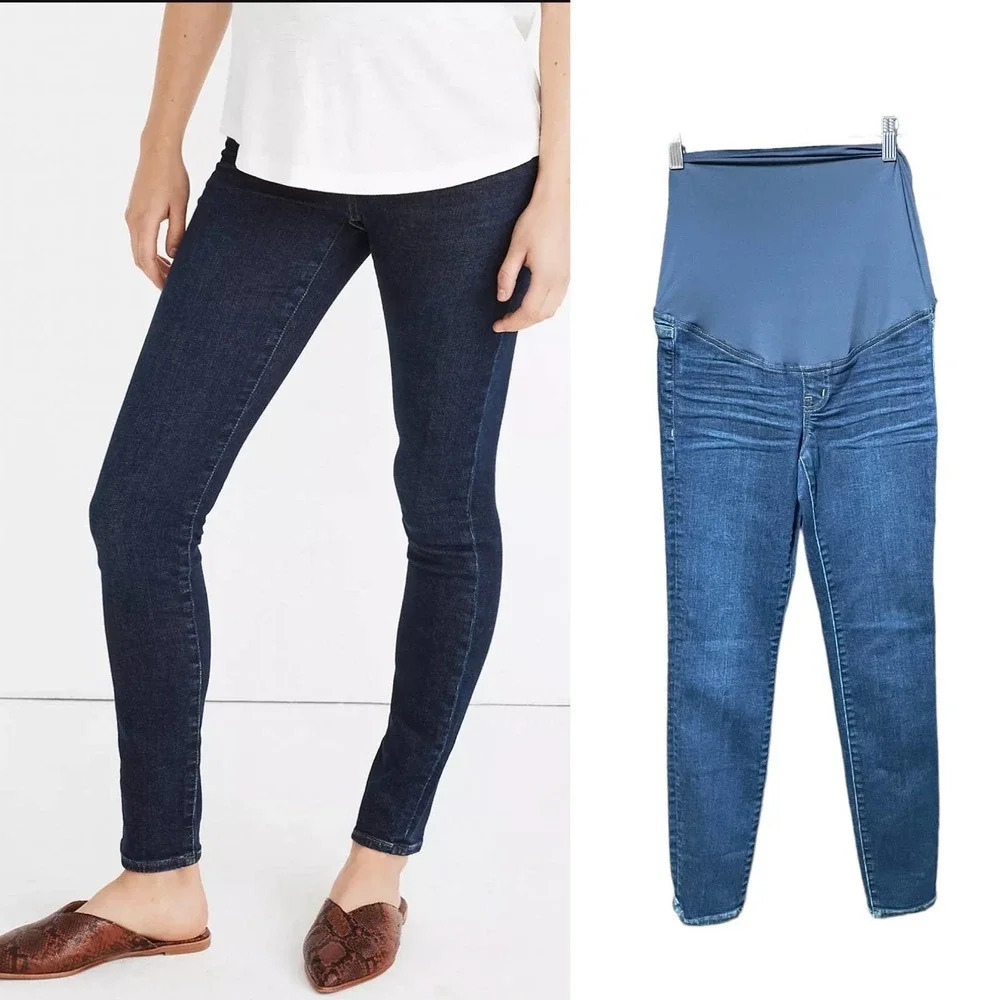 Madewell Maternity Over-the-Belly Skinny Jeans Orland Wash: TENCEL Denim Size 24